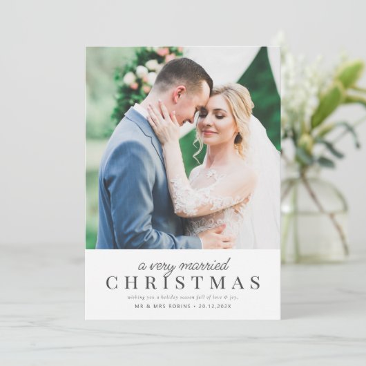 SEHR VERHEIRATET | Hochzeitsankündigung Feiertagskarte (Stehend Vorderseite)