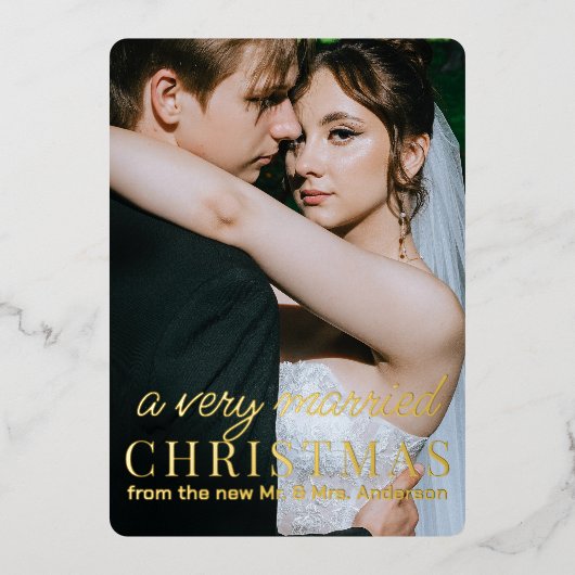 SEHR VERHEIRATET | Hochzeitsankündigung Folieneinladung (Vorderseite)