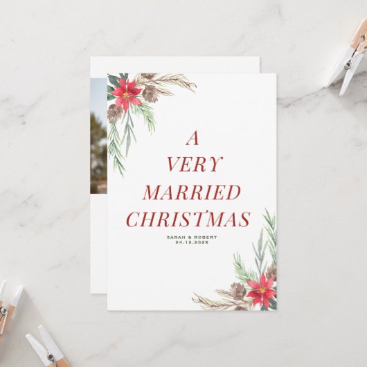 Sehr verheiratete Hochzeitsankündigung Karte (Vorderseite/Rückseite Beispiel)