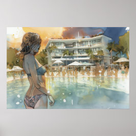 Sehr viel benötigte Ausfallzeiten am Pool Poster