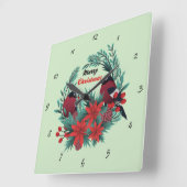 Sehr viel Spaß beim Weihnachtskranz Quadratische Wanduhr (Winkel)