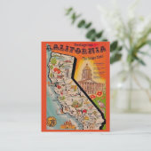 Sehr Vintage Calfornia-Karte Postkarte (Stehend Vorderseite)
