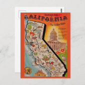 Sehr Vintage Calfornia-Karte Postkarte (Vorne/Hinten)