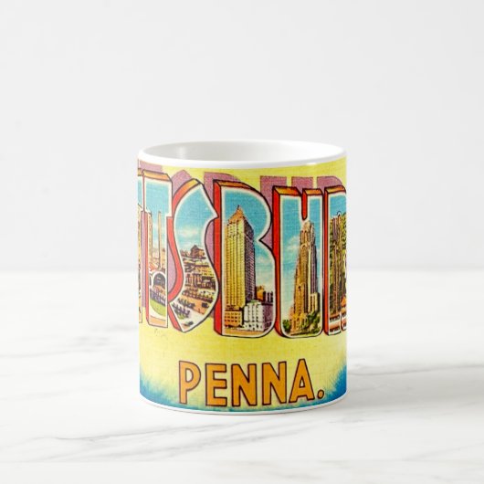 Sehr Vintage Pittsburgh-Gruß Kaffeetasse (Mittel)