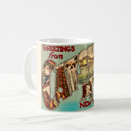 Sehr Vintage Postkarte Tasse (Vorderseite Links)