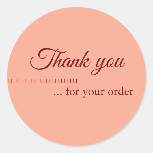 Sehr weiche orange Geschäftskunde Vielen Dank Runder Aufkleber (Vorderseite)