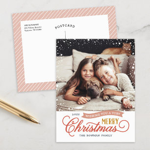 Sehr Weihnachtliche Schrift Foto Feiertagspostkarte