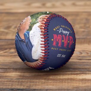Sehr wertvolle Mohn MVP Custom Two Foto Monogram Baseball