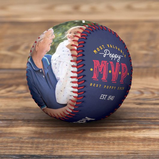 Sehr wertvolle Mohn MVP Custom Two Foto Monogram Baseball