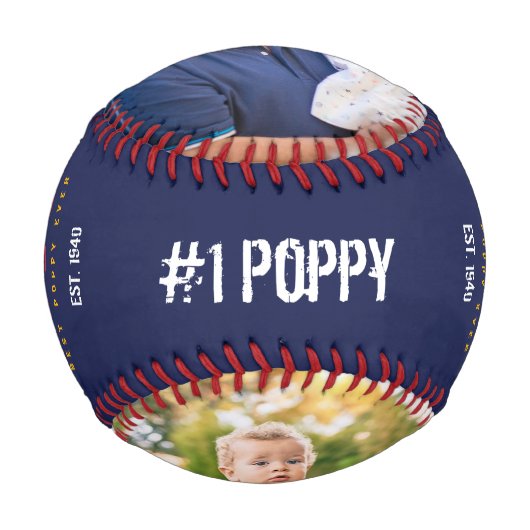 Sehr wertvolle Mohn MVP Custom Two Foto Monogram Baseball (Vorderseite)