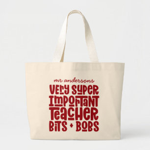 Sehr wichtig Lehrer Moderne Typografie Geschenk Jumbo Stoffbeutel