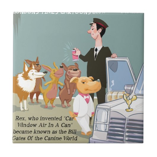 Sehr wohlhabender Hund Funny Fliese (Vorderseite)