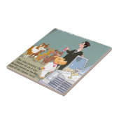 Sehr wohlhabender Hund Funny Fliese (Seite)