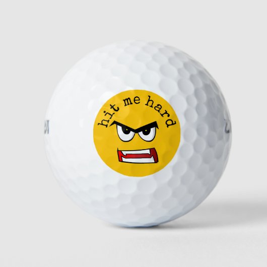 Sehr wütend Yellow Emoji Golfball (Vorderseite)