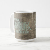 Seht Jesus mit Jesus über die Krone von Thorns Kaffeetasse (Vorderseite Links)