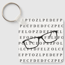 Sehtesttafel und Brillen Monogramm Optiker Schlüsselanhänger