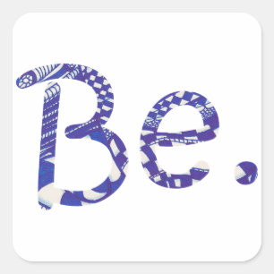Sei. Abstrakt Blue White Word Stickers