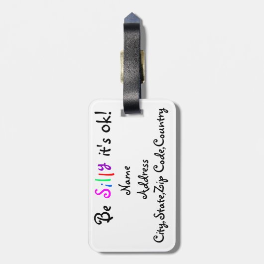 Sei Albern, es ist Kofferraummarke Gepäckanhänger (Rückseite vertikal)