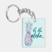 Sei Aloha Pineapple Square Keychain Mini Schlüsselanhänger (Vorderseite links)