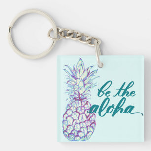 Sei Aloha Pineapple Square Keychain Mini Schlüsselanhänger