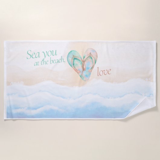 Sei am Strand - Küstenliebe Handtuch (Vorderseite)