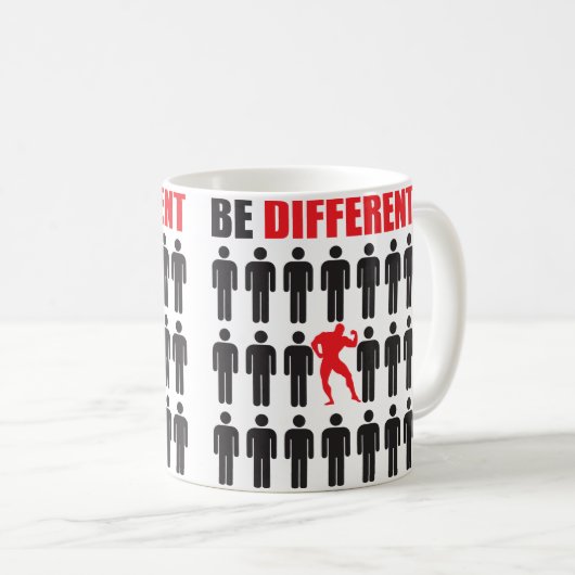Sei anders - Bodybuilder Kaffeetasse (VorderseiteRechts)