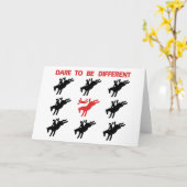 Sei anders - Funny Horse Sprichwort Karte (Gelbe Blume)