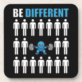 Sei anders - Kawaii Anime Bodybuilding Workout Getränkeuntersetzer (Vorderseite)