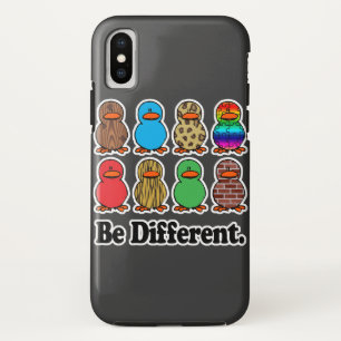 Sei anders lustiges Muster Entlein Enten iPhone X Hülle