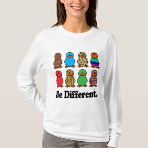 Sei anders lustiges Muster Entlein Enten T-Shirt