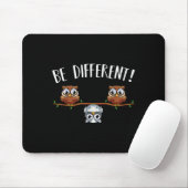 Sei anders Owls Funny Animal Bird Lover Kawaii Q Mousepad (Mit Mouse)