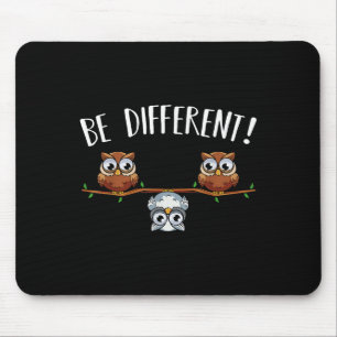 Sei anders Owls Funny Animal Bird Lover Kawaii Q Mousepad