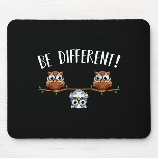 Sei anders Owls Funny Animal Bird Lover Kawaii Q Mousepad (Vorne)