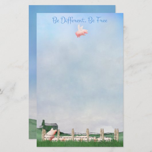 Sei anders, sei frei briefpapier (Vorne/Hinten)