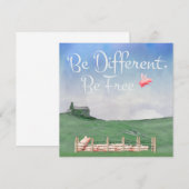 Sei anders, sei frei mitteilungskarte (Vorne/Hinten)