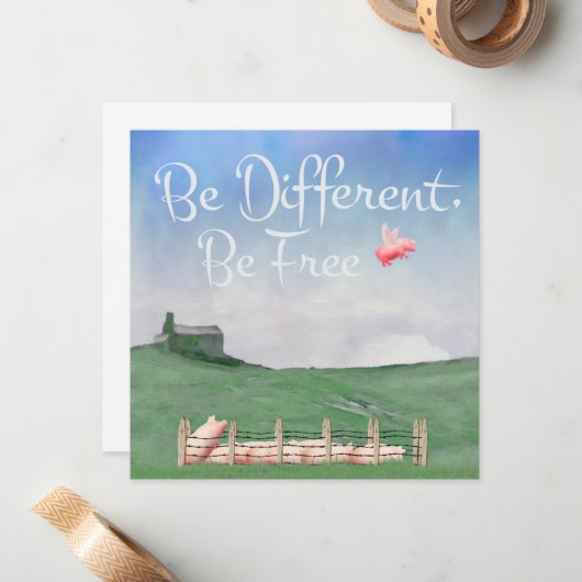 Sei anders, sei frei mitteilungskarte (Vorderseite/Rückseite Beispiel)