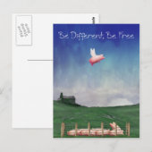 Sei anders, sei frei postkarte (Vorne/Hinten)