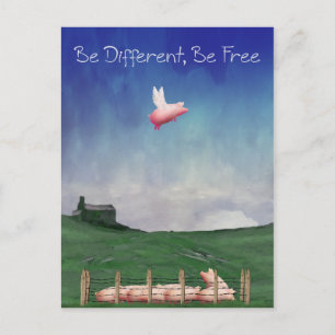 Sei anders, sei frei postkarte