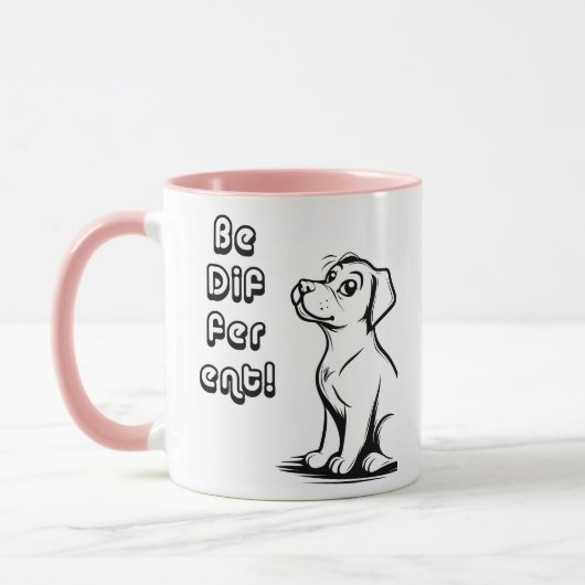 Sei anders Smart Dog Mug – Inspirierendes minimali Tasse (Links)