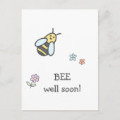 Sei bald gut! Niedliche Blume und Bienen werden gu Postkarte (Vorderseite)