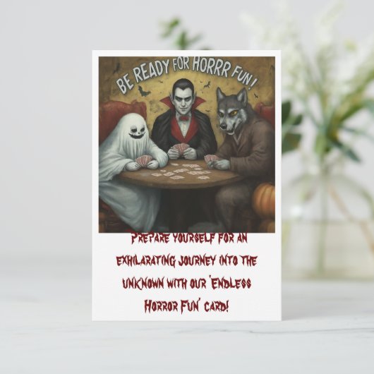 Sei bereit für endlosen Horror-Spaß (Stehend Vorderseite)