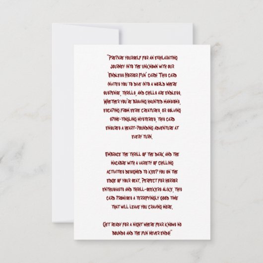 Sei bereit für endlosen Horror-Spaß (Rückseite)