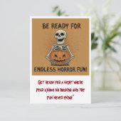 "Sei bereit für endlosen Horror-Spaß" (Stehend Vorderseite)