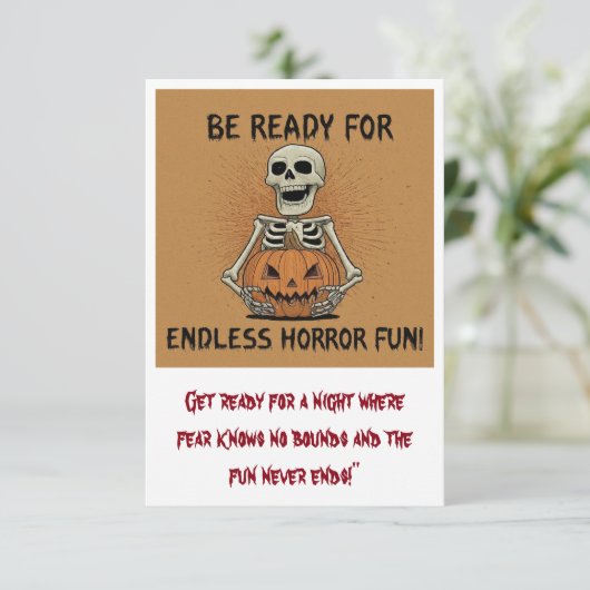 "Sei bereit für endlosen Horror-Spaß" (Stehend Vorderseite)