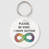 Sei bitte freundlich, ich habe Autismus | NeuroVie Schlüsselanhänger (Rückseite)