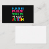 Sei bitte geduldig mit mir, ich habe Autismus Visitenkarte (Vorne/Hinten)