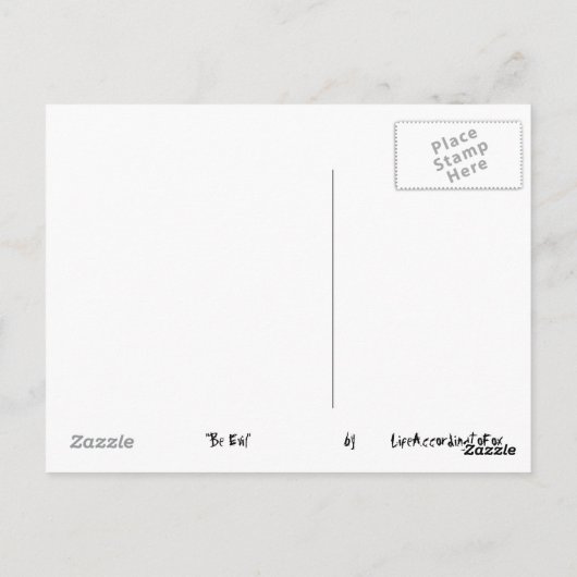 Sei böse postkarte (Rückseite)