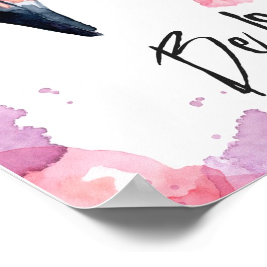 Sei Brave Flamingo Poster (Ecke)