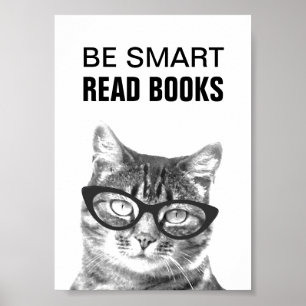 Sei clever beim Lesen von Büchern, Poster mit lust