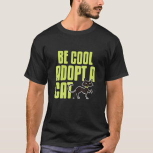Sei cool, adoptiere eine Katze, süßes Retro-Hausti T-Shirt